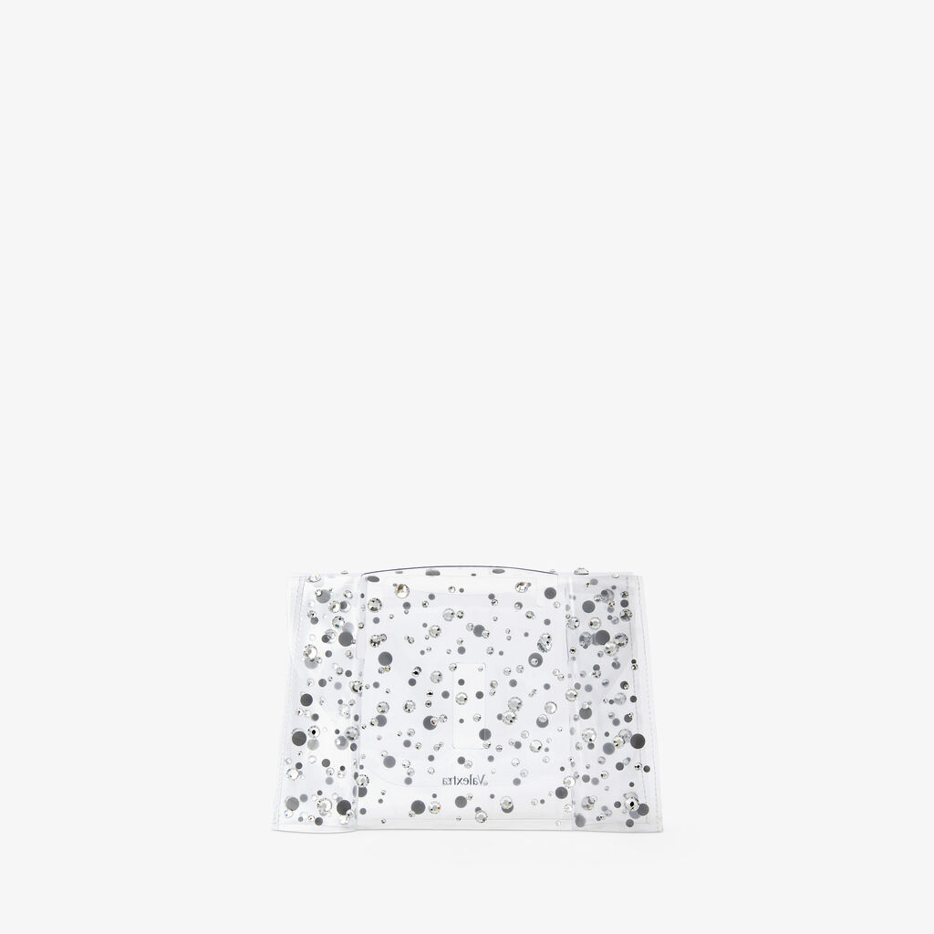 Iside Micro Rhinestone raincoat - Transparent/Silver - Ecoline Sheer con Strass Preciosa - Valextra - 1