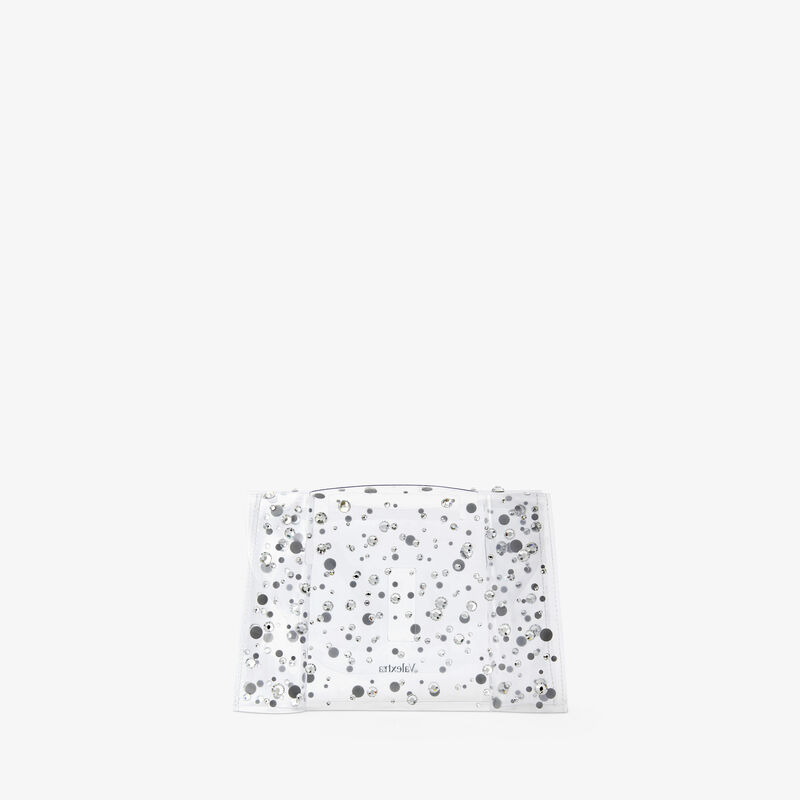 Iside Micro Rhinestone raincoat - Transparent/Silver - Ecoline Sheer con Strass Preciosa - Valextra - 1