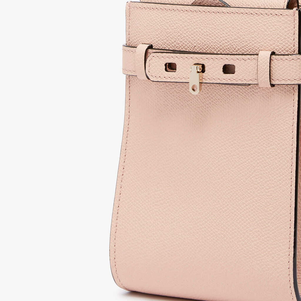 Brera B-Tracollina Slim Crossbody Micro Bag - Bonne Mine Pink - Vitello VS - Valextra - 5