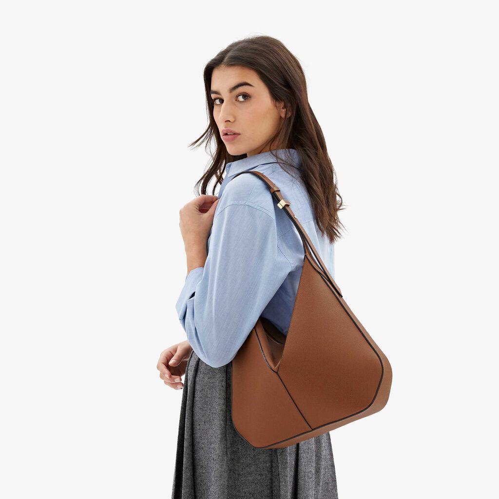 ViVi Hobo Bag - Chocolate Brown - Vitello Millepunte Soft - Valextra - 2