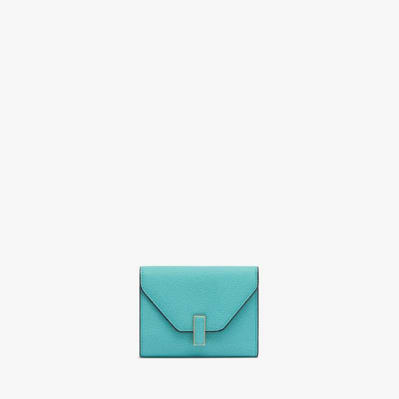 Iside Fold Wallet - Ocean Blue - Millepunte calf leather - Valextra - 1
