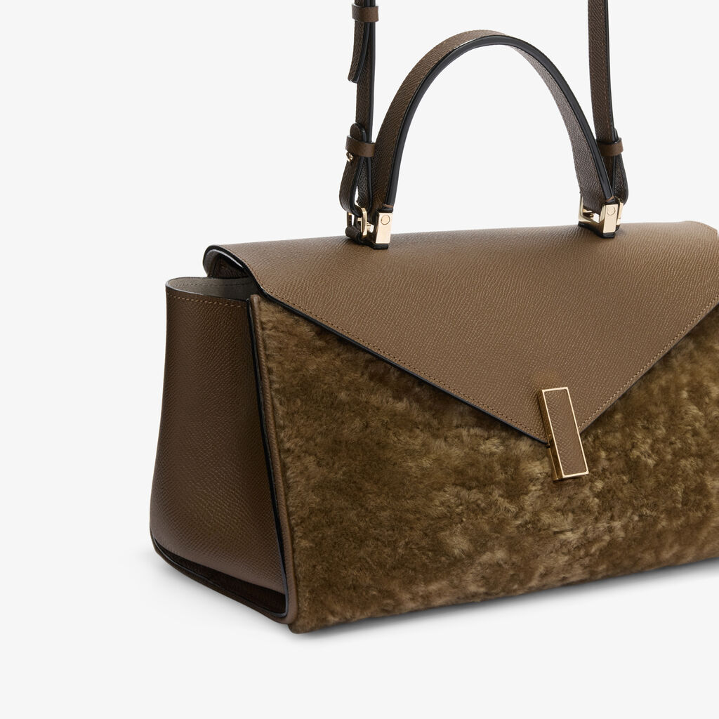 Iside Editor Shearling Top Handle Bag -  - Montone Merinos/Vitello Millepunte Soft - Valextra - 5