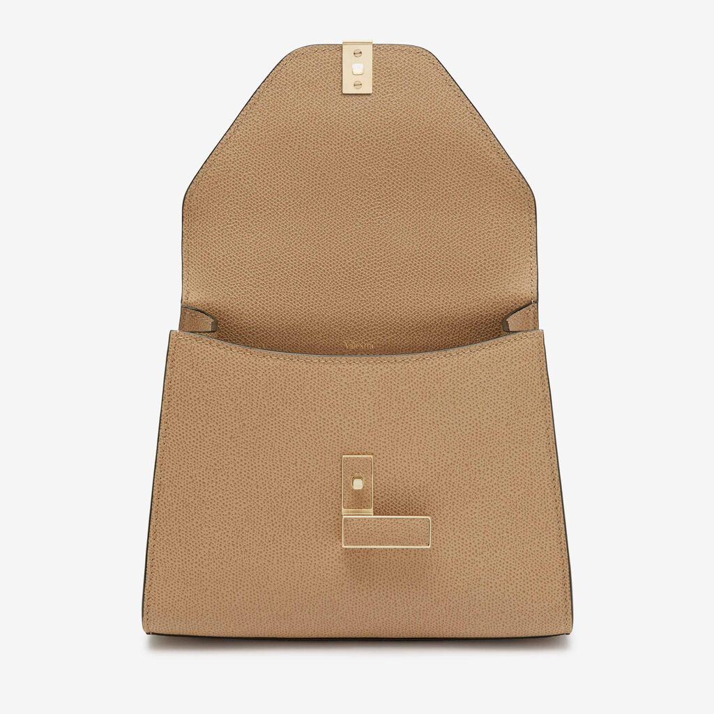Iside Top handle mini bag - Cashmere Beige - Vitello VS - Valextra - 7