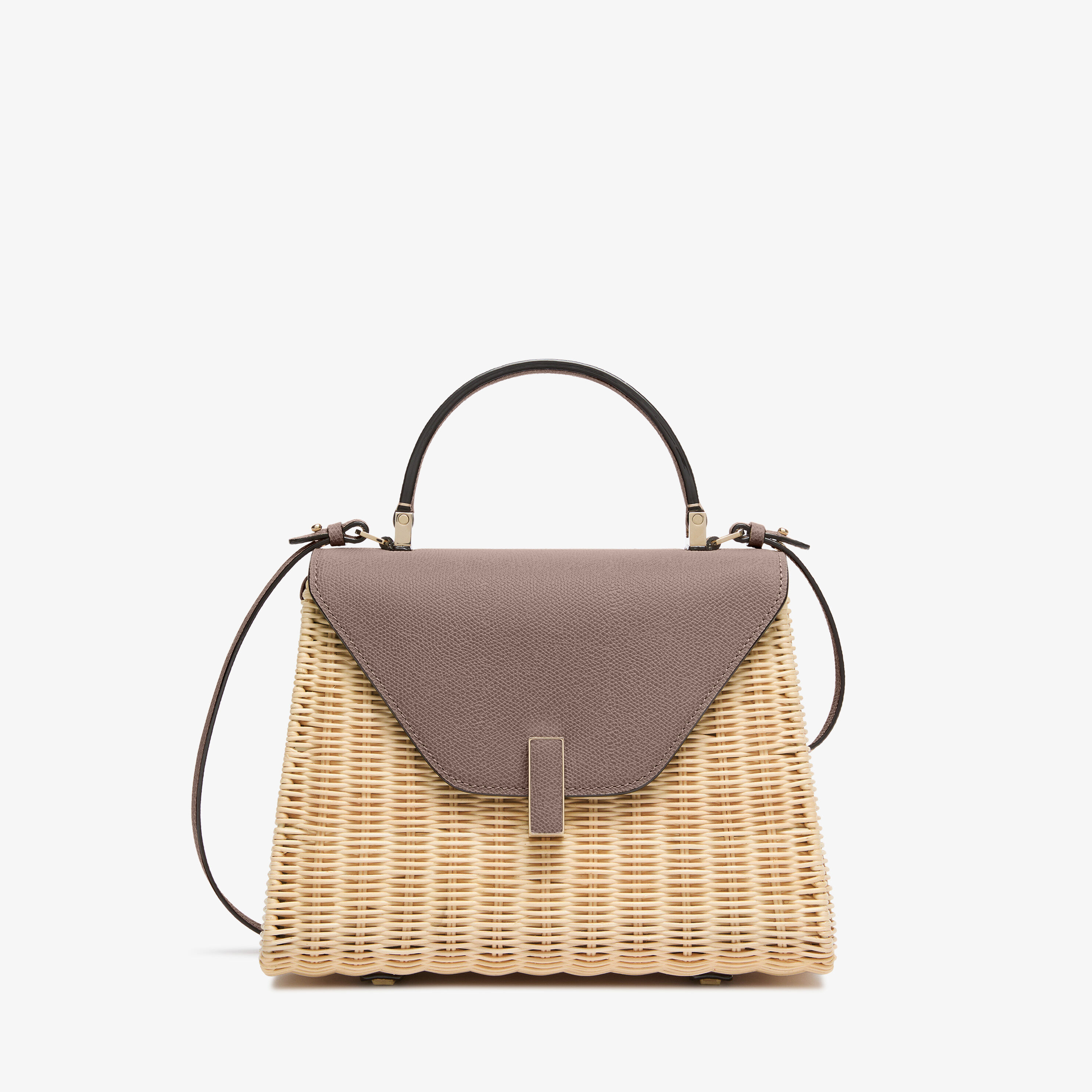 Women's Brown Luxury Leather Wicker Top Handle Bag | Valextra Iside