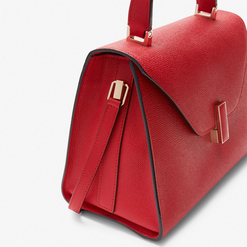 Iside Top handle medium bag - Red - Vitello VS - Valextra - 4