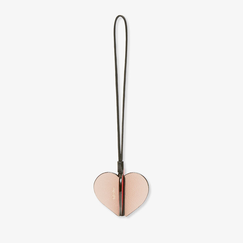 Heart Charm - Bonne Mine Pink/Crimson Red/Black - Millepunte calf leather - Valextra - 1