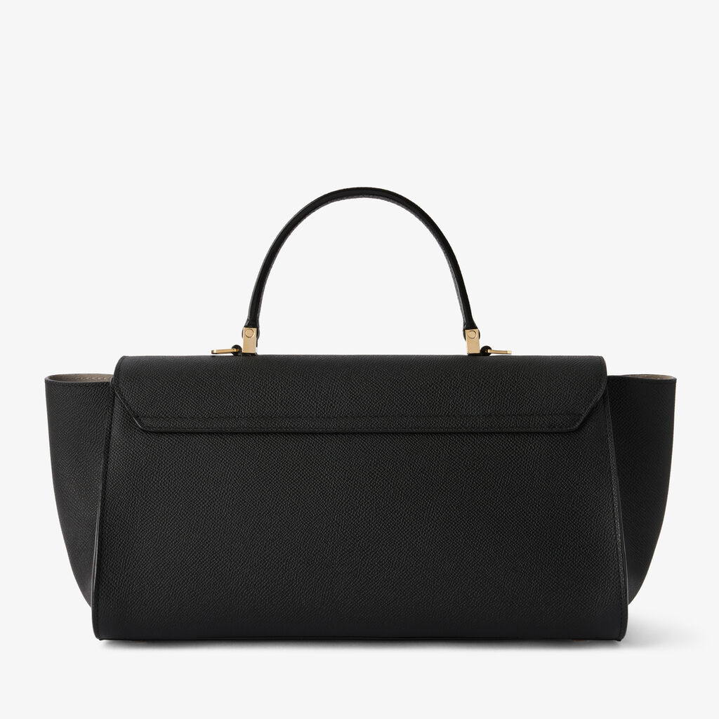 Iside Editor Top Handle Medium Bag - Black - Millepunte Soft calf leather - Valextra - 6