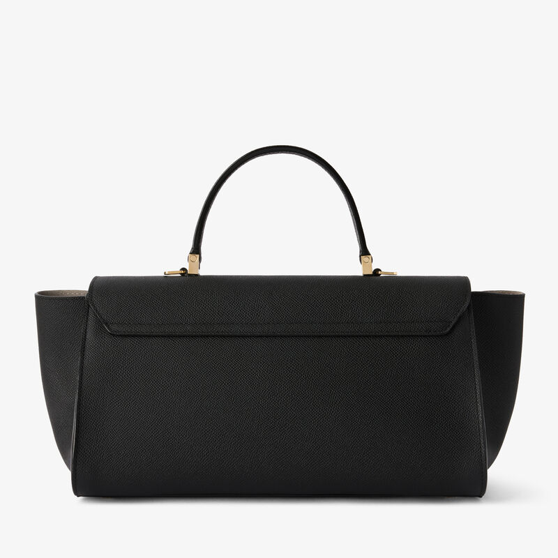 Iside Editor Top Handle Medium Bag - Black - Millepunte Soft calf leather - Valextra - 6