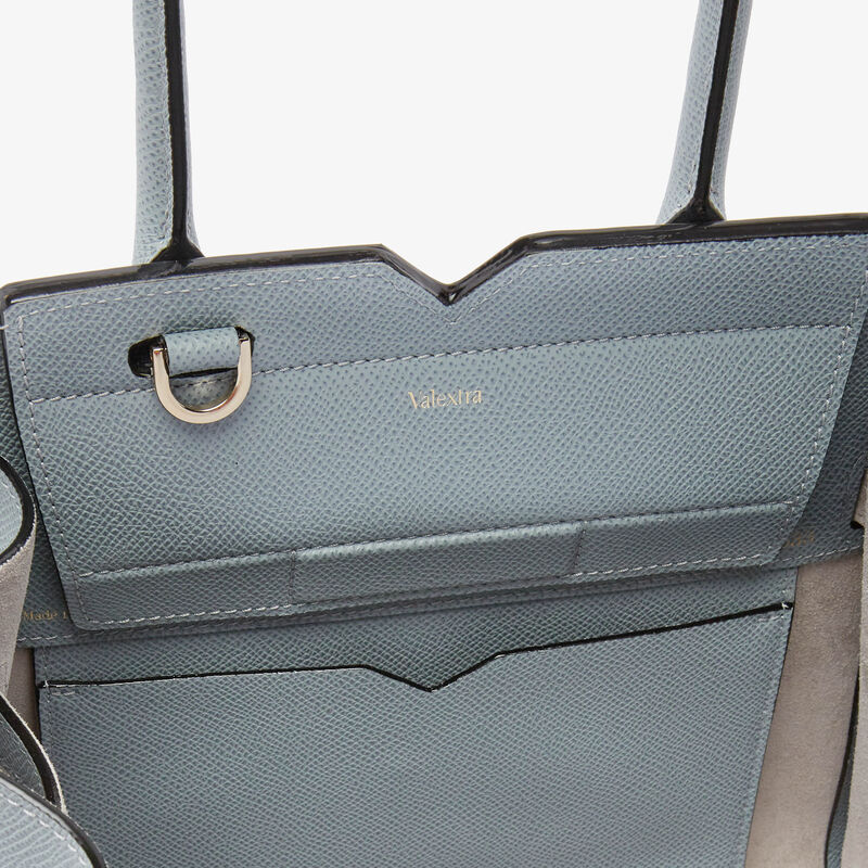 Milano Two Handles Mini Bag - Niagara Blue - Millepunte Soft calf leather - Valextra - 3