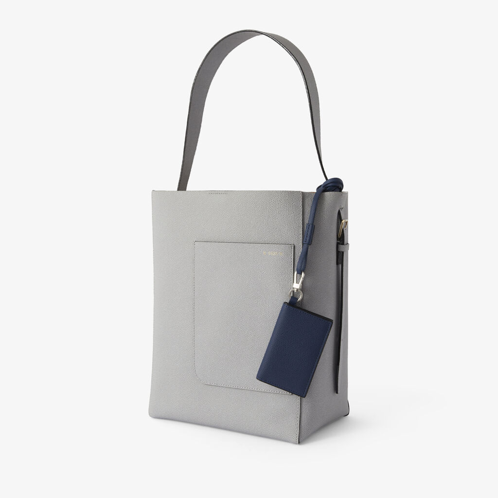 Card Holder with Lanyard - Sapphire Blue - Vitello VS - Valextra - 3