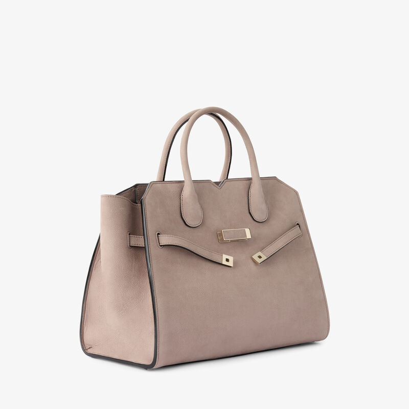 Milano Senso Two Handles Medium Bag - Nude Pink - Millepunte Nubuk Senso Leather - Valextra - 5