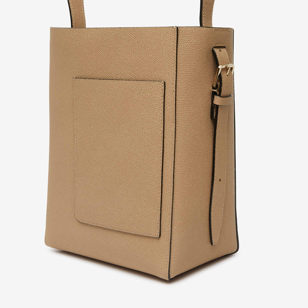 Soft Bucket Mini Bag - Cachemire Beige - Vitello VS - Valextra - 3
