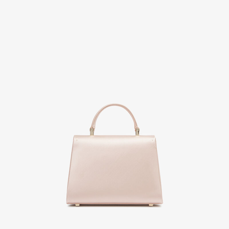 Iside Satin Top Handle Micro Bag - Powder Pink - Satin and Millepunte calf leather - Valextra - 6