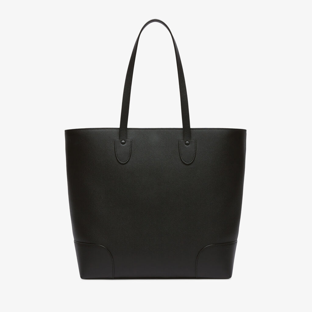 Babila Tote Medium Bag - Black - Vitello Millepunte Soft - Valextra - 4