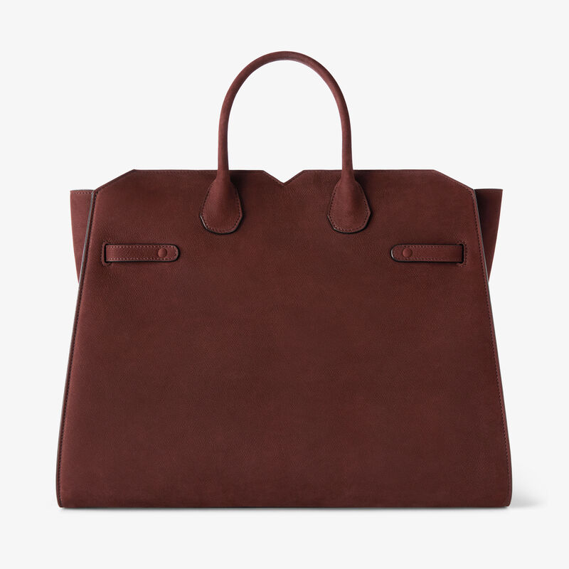 Milano Senso Two Handles Large Bag - Chocolate Brown - Millepunte Nubuk Senso Leather - Valextra - 5