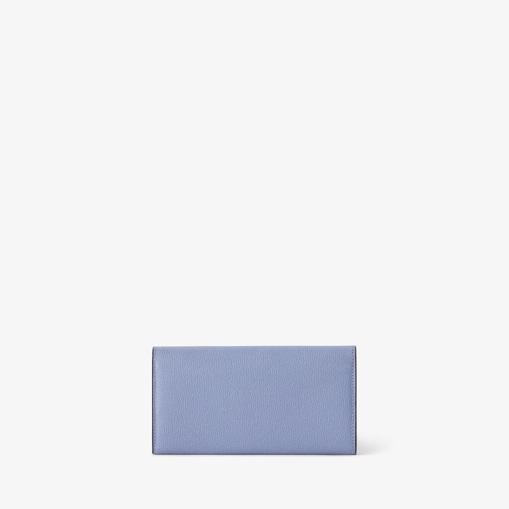 Portafoglio Iside continental - Blu Ortensia - Pelle di vitello Millepunte - Valextra - 5