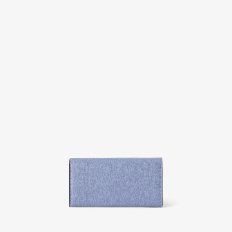Portafoglio Iside continental - Blu Ortensia - Pelle di vitello Millepunte - Valextra - 5