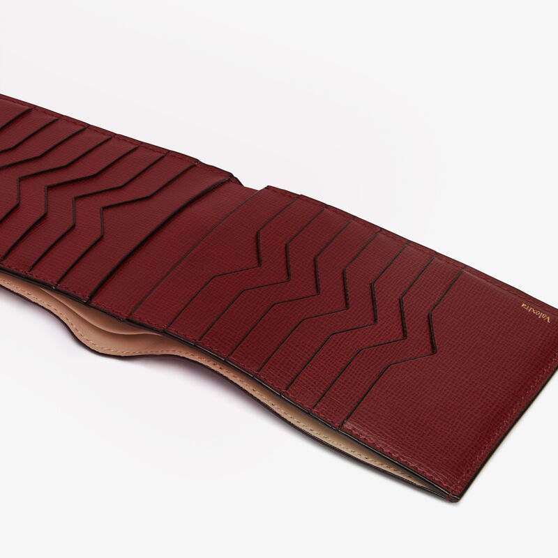 Bifold 14cc Wallet - Marasca Red - Pav&egrave; calf leather - Valextra - 2