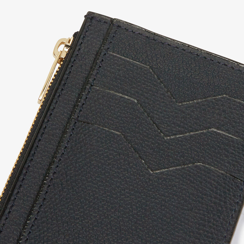 Card Holder 3CC with Zip - Night Blue - Millepunte calf leather - Valextra - 3