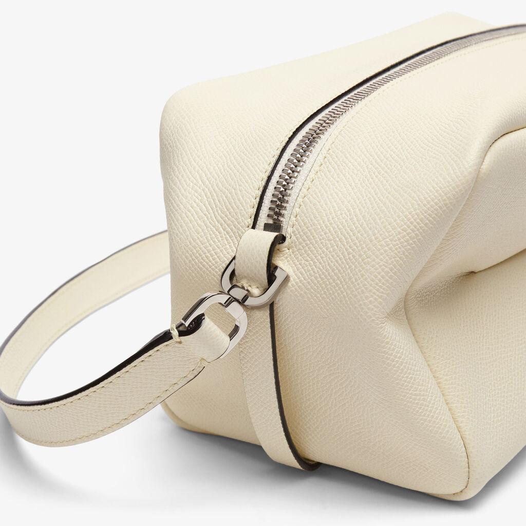 Origami Crossbody Medium Bag - Pergamena White - Vitello Millepunte Soft - Valextra - 6