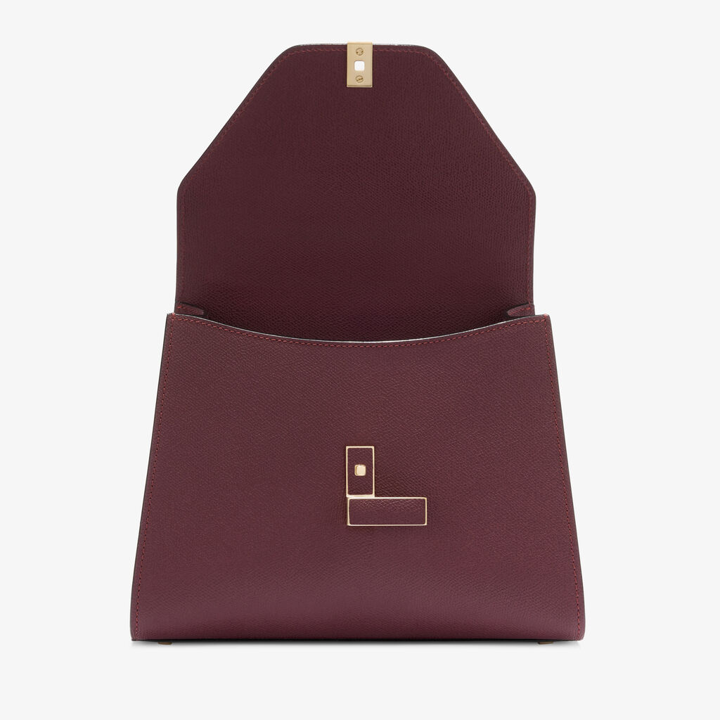 Iside Top Handle Medium Bag - Claret Red - Millepunte calf leather - Valextra - 6