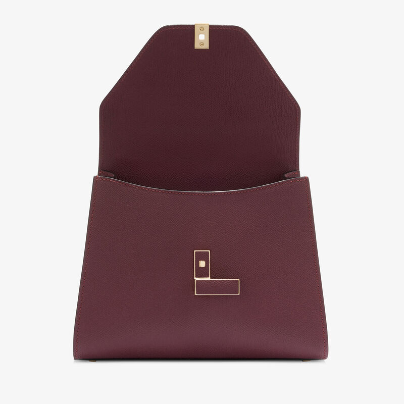 Iside Top Handle Medium Bag - Claret Red - Millepunte calf leather - Valextra - 6