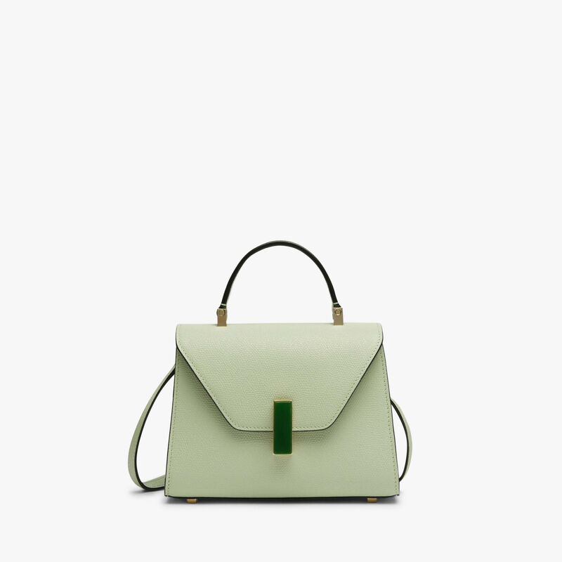 Iside Quarzo Crossbody Micro Bag - Mint Green/Emerald Green - Millepunte calf leather - Valextra - 1
