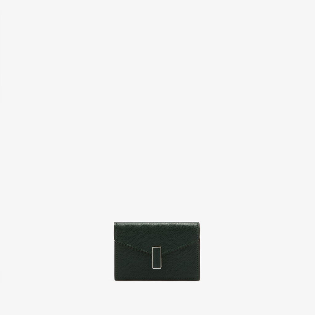 Iside Card Holder - Valextra Green - Millepunte calf leather - Valextra - 1