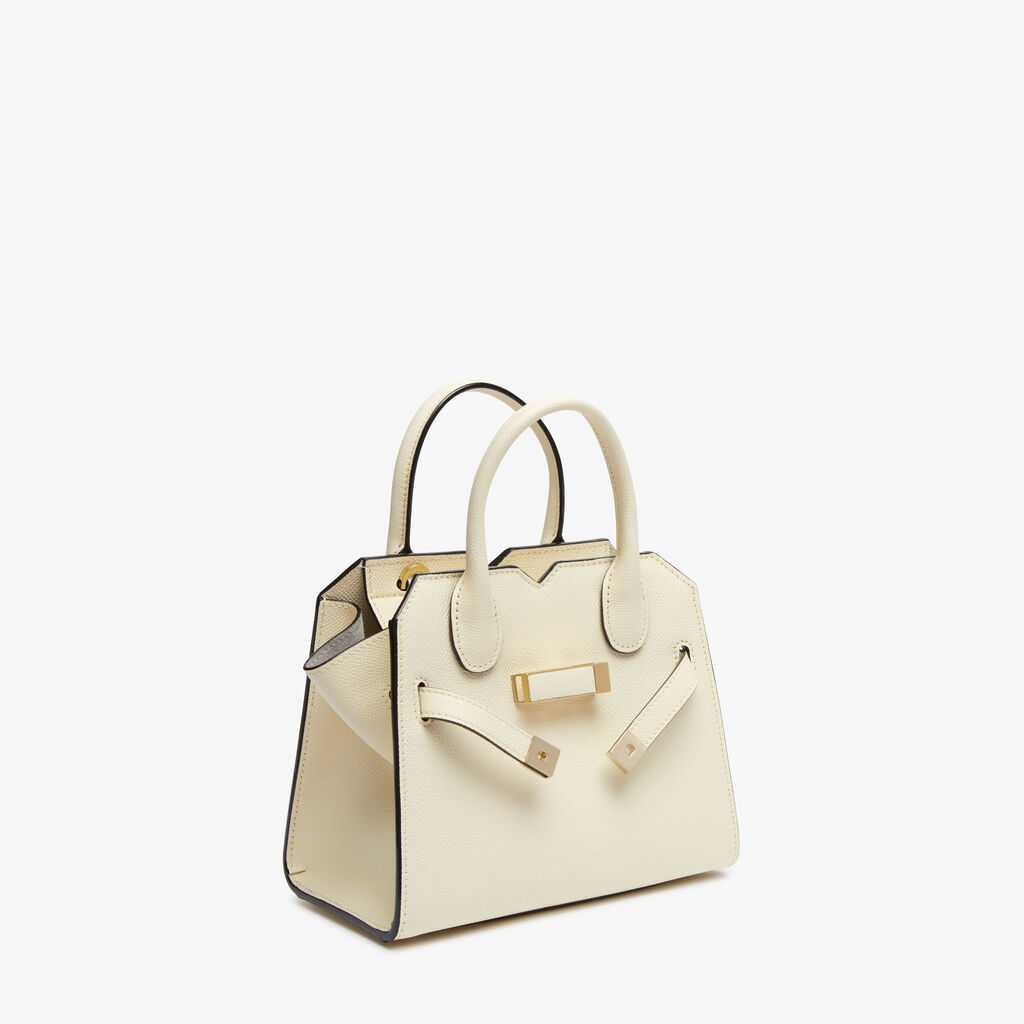 Milano Crossbody Micro Bag - Pergamena White - Vitello Millepunte Soft - Valextra - 7