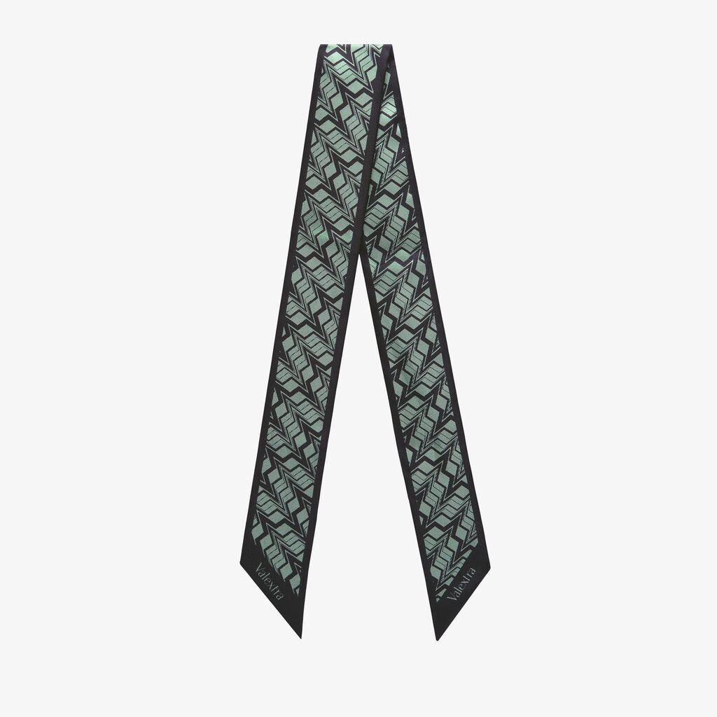 Silk Band Abstract - Black/Eucalyptus Green - Seta - Valextra - 1