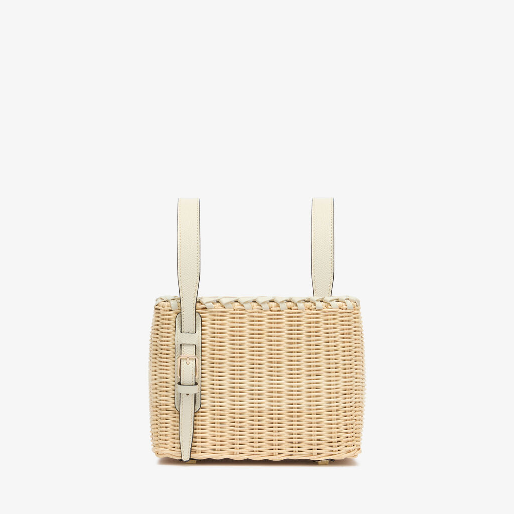 Soft Wicker Bucket Micro Bag - Beige/Pergamena White - Midollino/Vitello VS - Valextra - 6