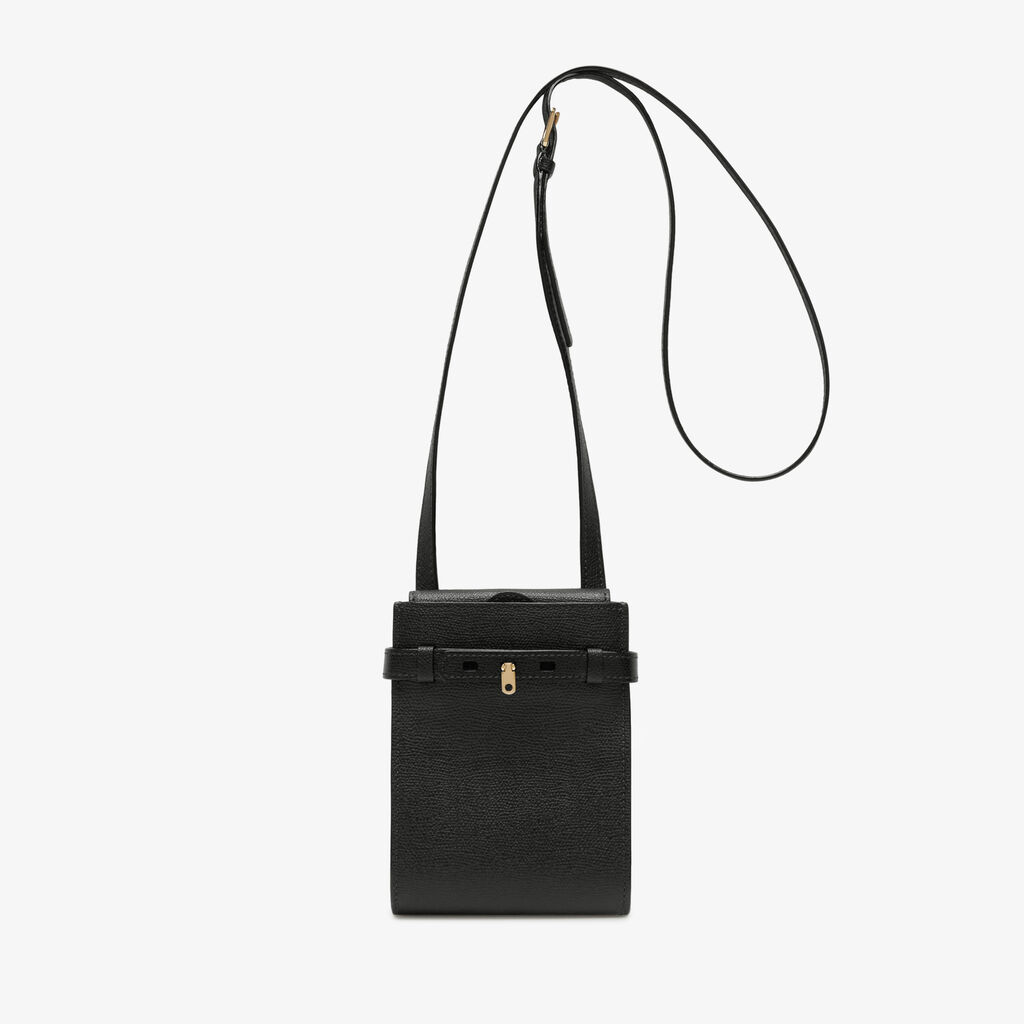 Brera B-Tracollina slim Crossbody micro bag - Black - Vitello VS - Valextra - 1