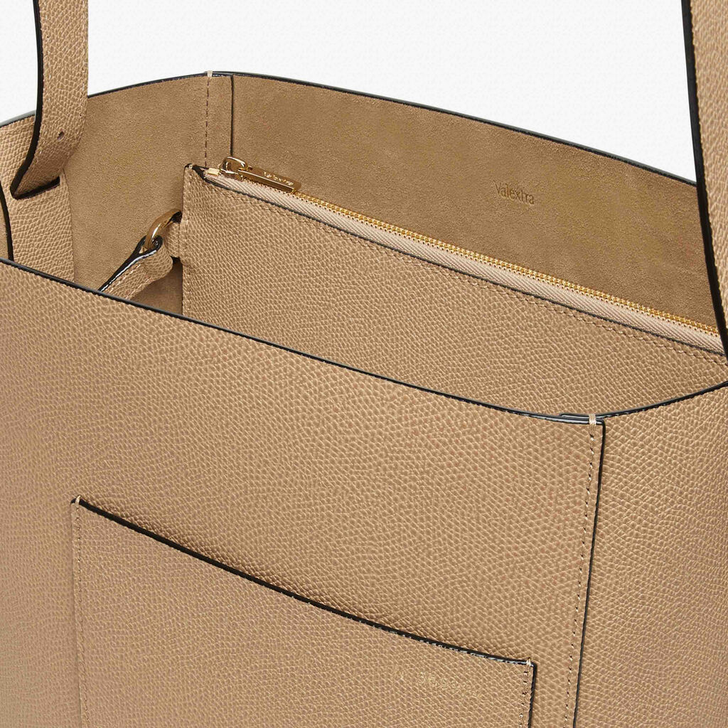 Soft Bucket Medium Bag - Cashmere Beige - Vitello VS - Valextra - 4