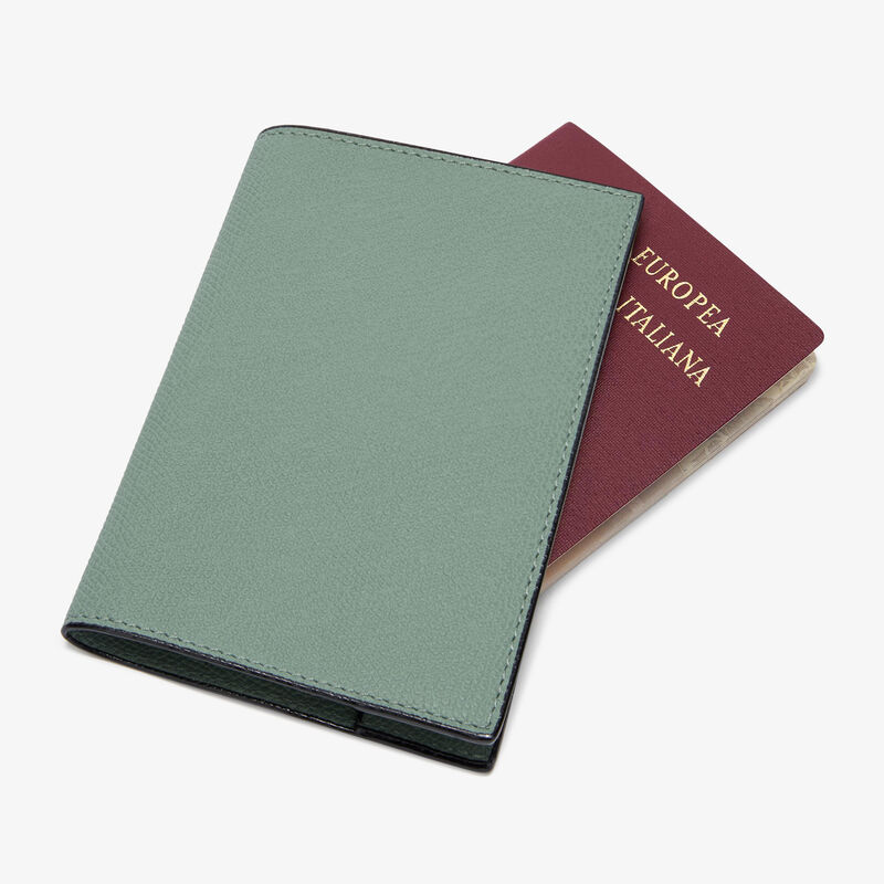 Porta Passaporto - Verde Eucalipto - Pelle di vitello Millepunte - Valextra - 2