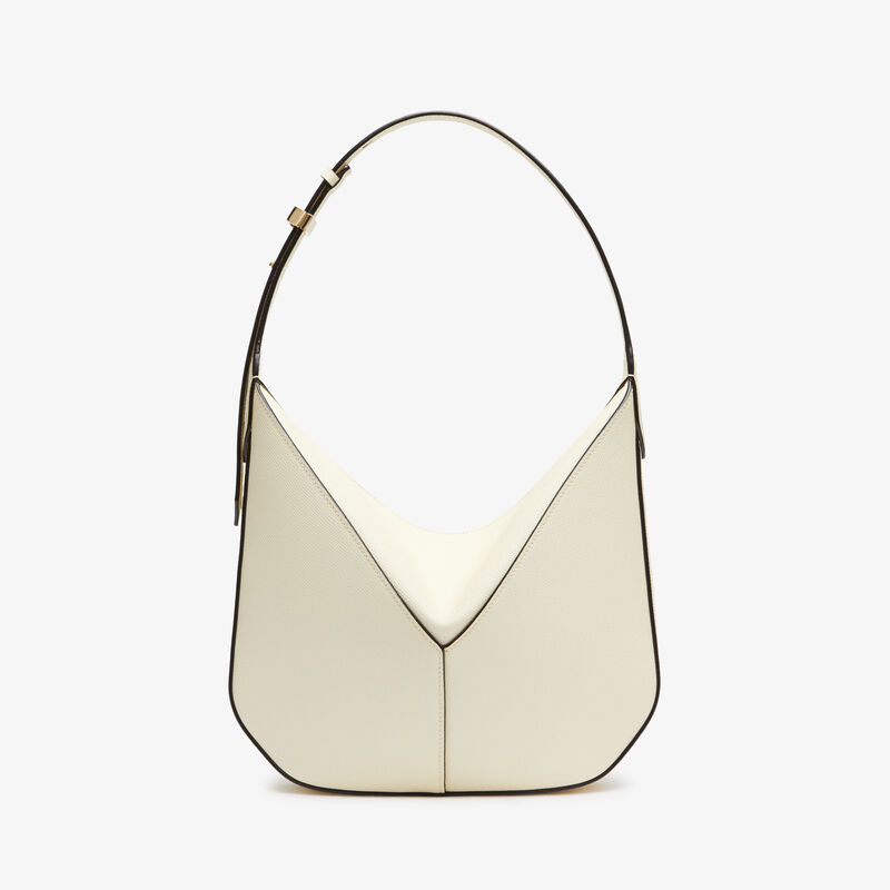 Vivi Hobo Mini Bag - Pergamena White - Millepunte Soft calf leather - Valextra - 1