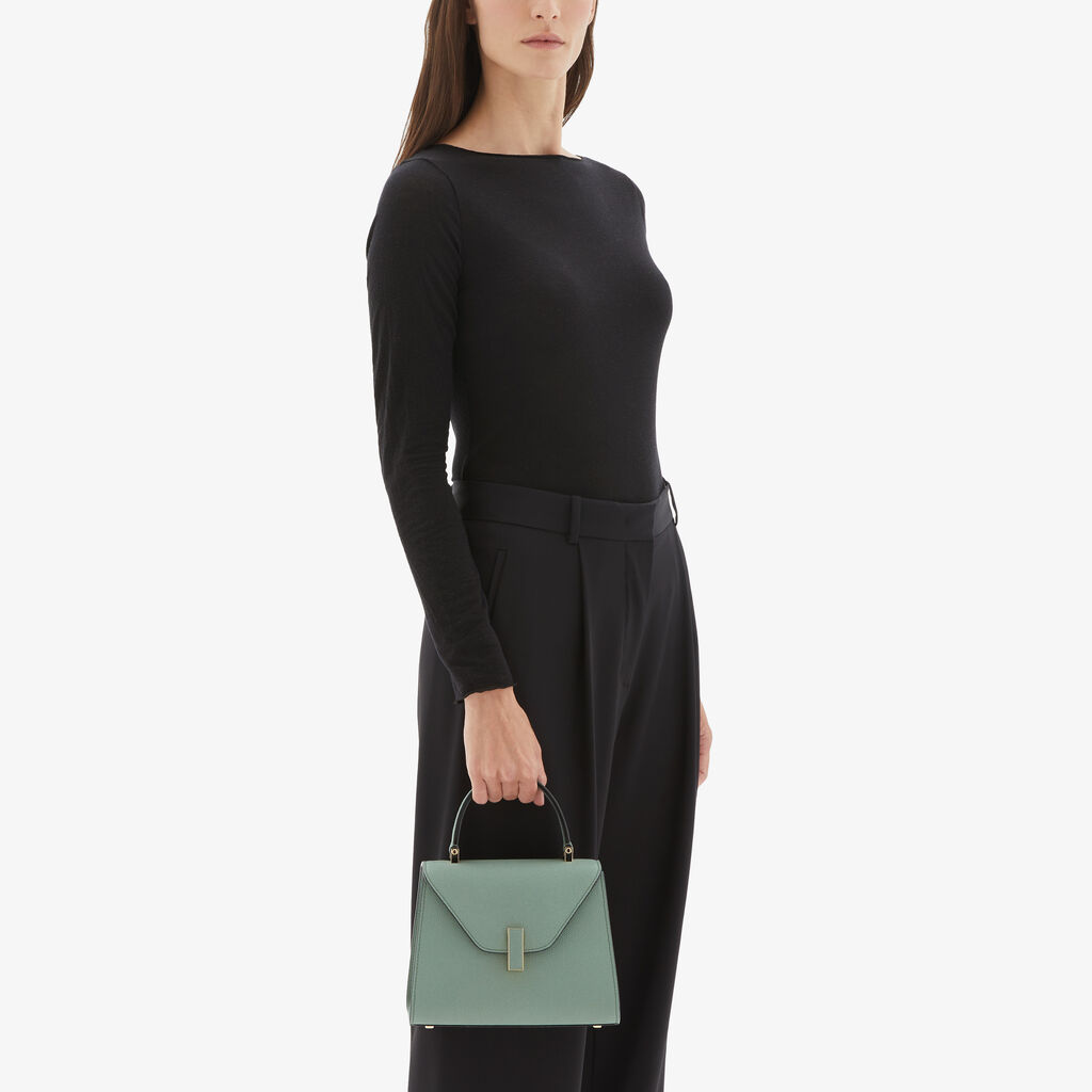 Iside Top Handle Mini Bag - Eucalyptus Green - Vitello VS - Valextra - 2
