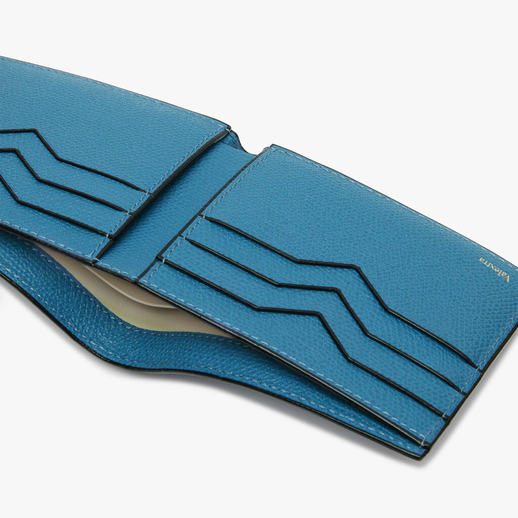 Bifold wallet 6 cc - Cobalt Blue - Vitello VS - Valextra - 2