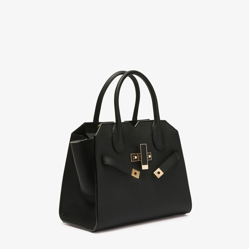 Milano Two Handles Mini Bag - Black - Millepunte Soft calf leather - Valextra - 6