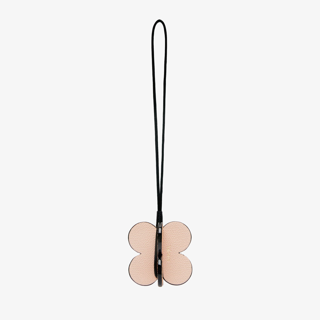 Four-leaf Clover Charm - Orange Sunset/Bonne Mine Pink/Black - Vitello VS - Valextra - 1