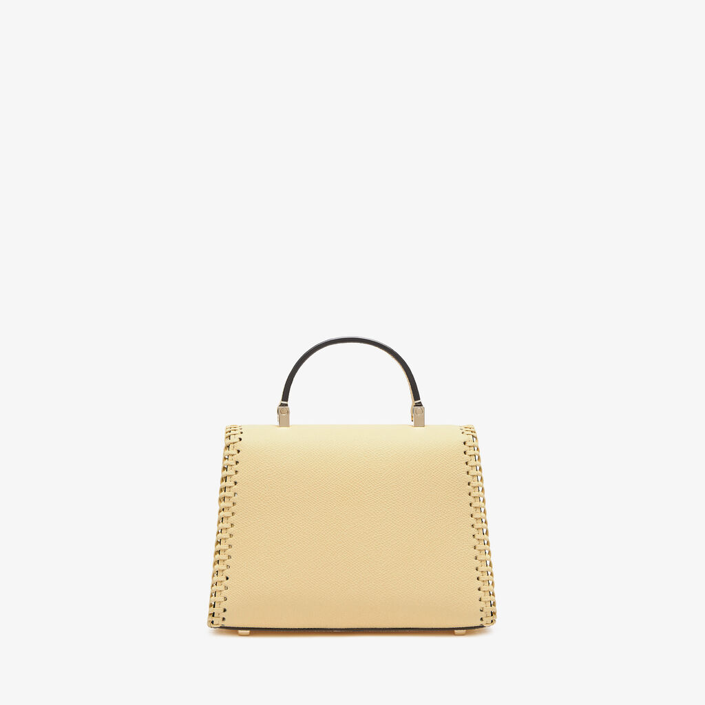 Iside Braided Crossbody Micro Bag - Cream Yellow - Vitello VS-Infilatura Punto Festone - Valextra - 6