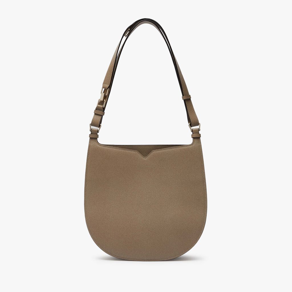 Hobo Weekend Medium Bag - Oyster Brown - Vitello VS - Valextra - 1