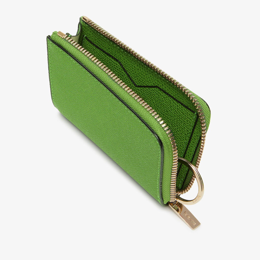 Key Holder Zip Around - Grass Green - Vitello VS - Valextra - 2