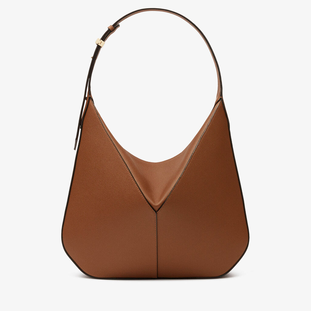 ViVi Hobo Bag - Chocoloate Brown - Vitello Millepunte Soft - Valextra - 1