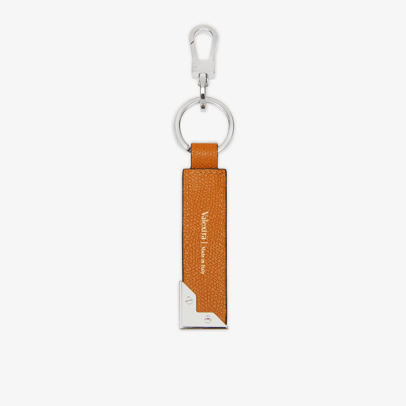 Key Holder with Metal Corner - Havana Brown - Millepunte calf leather - Valextra - 2