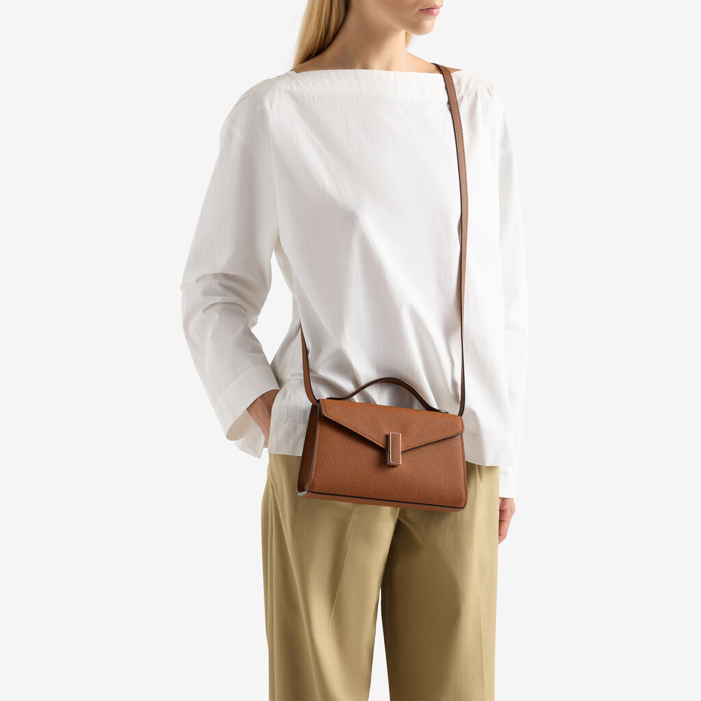 Iside T&igrave;n Top Handle Bag - Chocolate Brown - Millepunte calf leather - Valextra - 2