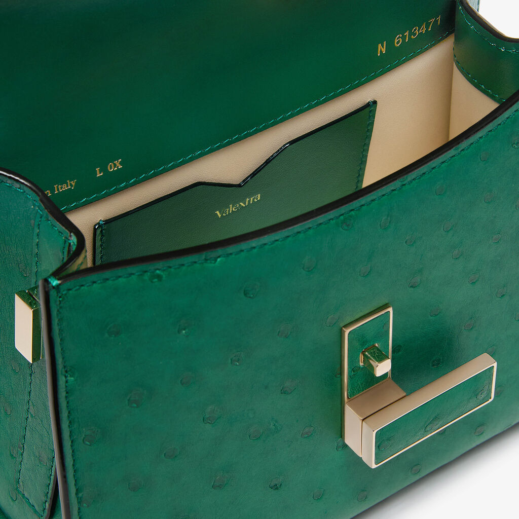 Borsa a Tracolla Iside Struzzo Micro - Verde Smeraldo - Struzzo - Valextra - 2