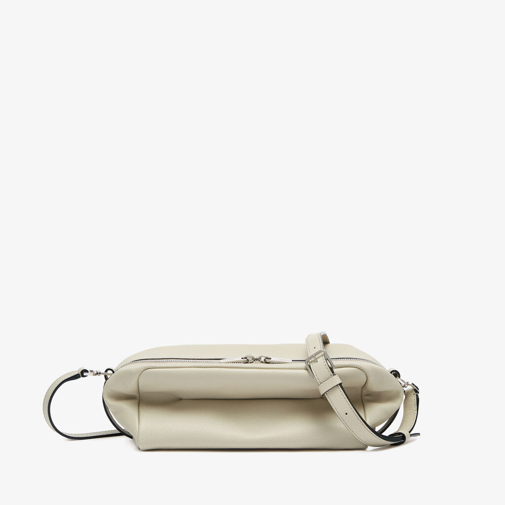 Origami Crossbody Medium Bag - Linen Grey - Vitello Millepunte Soft - Valextra - 6