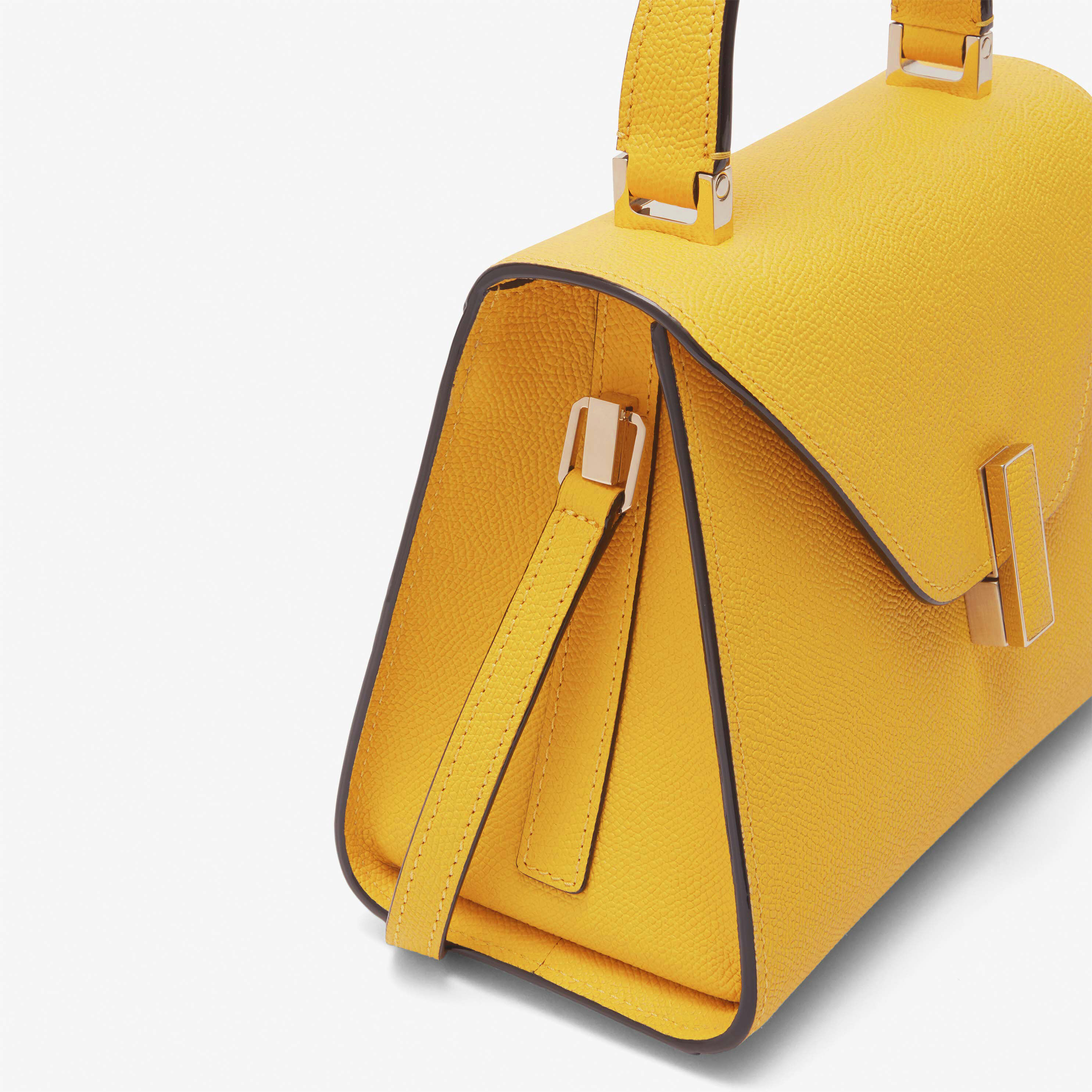 Yellow top handle bag top