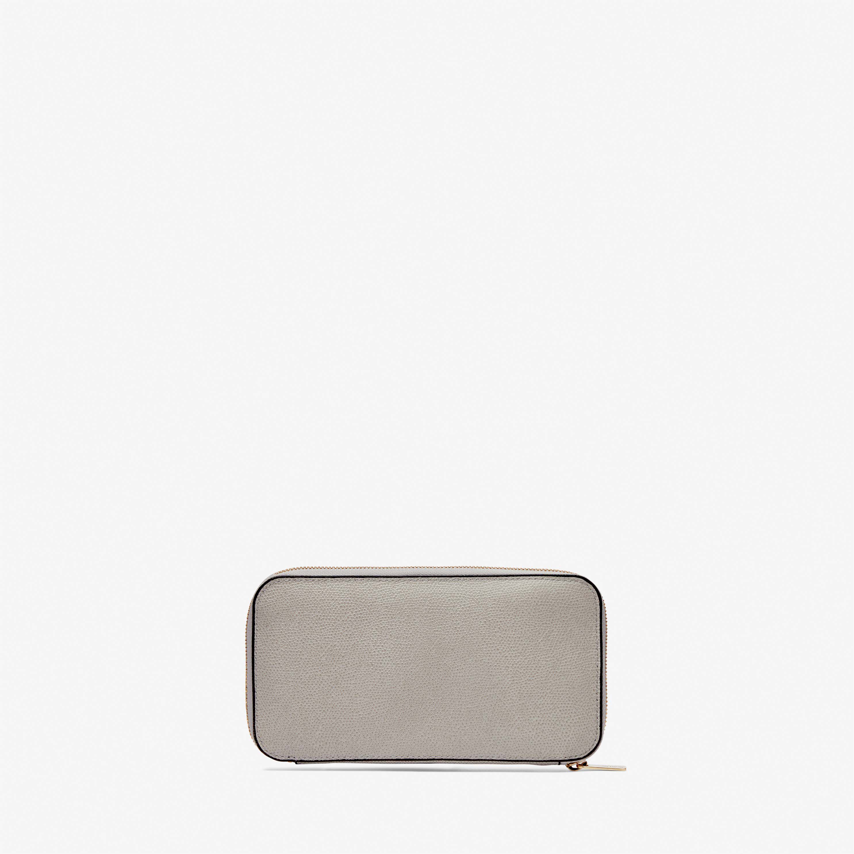 Grey zip around purse shop