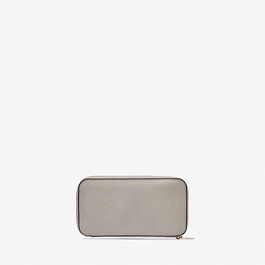 Valextra Portafoglio con zip in Pelle Grigio chiaro | Valextra Zip Around